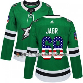 Dallas Stars Hockeydrakt Jaromir Jagr 68 2017-2018 USA Flag Fashion Grønn Adidas Authentic - Dame